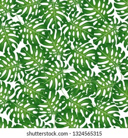 Vector illustration of a pattern of palm leaves