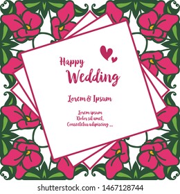 Vector illustration pattern pink flower frame with template card i love you mom