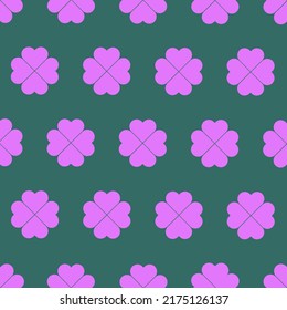 vector illustration of the pattern of    
pink Hearts arranged together form a beautiful pink flower on an green background for the background.