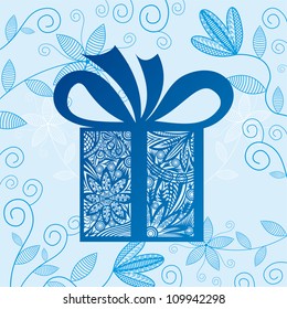Vector illustration of pattern present blue