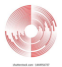 Vector illustration of the pattern of the red circles geometric lines abstract background. EPS10.