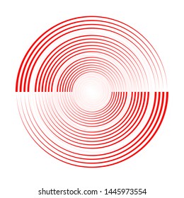 Vector illustration of the pattern of the red circles geometric lines abstract background. EPS10.