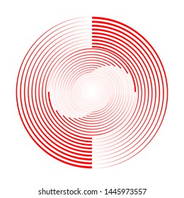 Vector illustration of the pattern of the red circles geometric lines abstract background. EPS10.