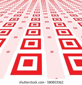 Vector illustration of pattern with red squares.
