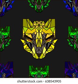 Vector illustration pattern robot faces.
