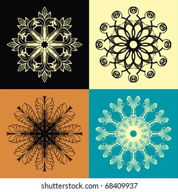 Vector illustration - the pattern in the Rococo and Baroque styles with elements of flowers and leaves