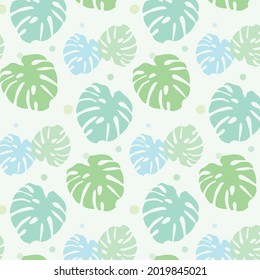 vector illustration pattern seamless drawing monstera leaves