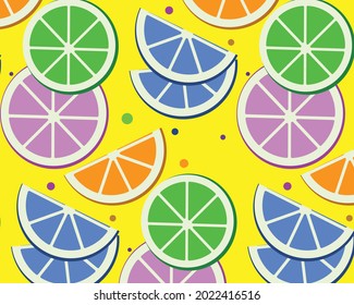 vector illustration pattern seamless drawing citrus slices