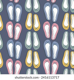 Vector illustration pattern shoes, ballet shoes, flat platform, no heel.