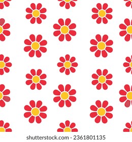 Vector illustration of pattern of small red flowers.