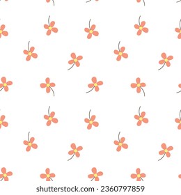 Vector illustration of pattern of small scattered flowers.
