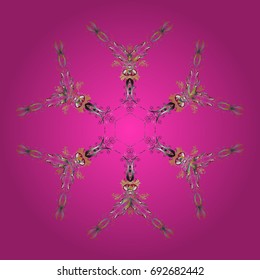 Vector illustration. Pattern of snowflakes. Christmas Snowflakes Background. Cute Pattern. Vector christmas abstract colorful background with cute snowflake.