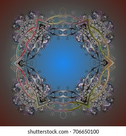 Vector illustration. Pattern of snowflakes. Cute Pattern. Vector christmas abstract colorful background with cute snowflake. Christmas Snowflakes Background.