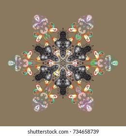 Vector illustration. Pattern with snowflakes.vector christmas abstract colorful background with falling snowflake.