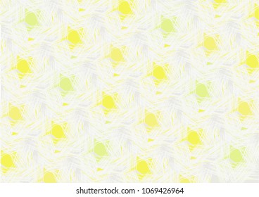 Vector illustration of pattern stars with yellow  green and white color. Wrapping, fabric or textile. Greeting card