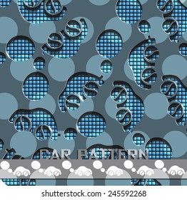 vector illustration of a pattern in the style of cars