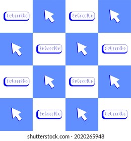 Vector illustration of pattern and texture of set button icons subcribe and cursor. Suitable for channel,blog, social media
