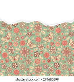 Vector illustration of pattern with torn paper