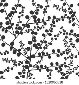 vector illustration pattern of twigs with berries