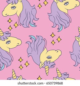 Vector illustration. Pattern of a unicorn.