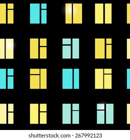 Vector illustration pattern windows in the building