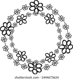Vector illustration pattern wreath frame with card