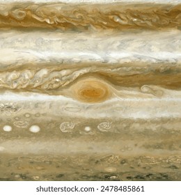 Vector illustration of the pattern of the zone of the Great Red Spot on the surface of the planet Jupiter