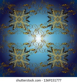 Vector illustration. Patterns on brown and blue colors. Abstract luxury background, ornament elegant invitation wedding card, invite, backdrop cover banner illustration. Seamless.