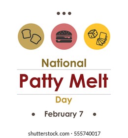 vector illustration for patty melt day in February