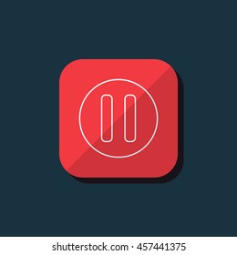Vector illustration of pause button icon
