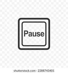 Vector illustration of Pause icon in dark color and transparent background(PNG). Keyboard shortcut button.