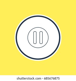 Vector Illustration Of Pause Outline. Beautiful Melody Element Also Can Be Used As Lag  Element.