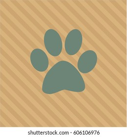 Ilustración vectorial del icono del vector Paw en gris
