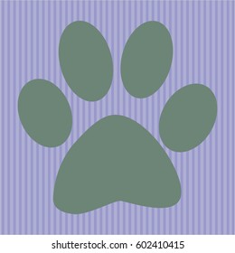 Vector illustration of Paw icon in Green
