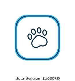 Vector illustration of paw icon line. Beautiful pet element also can be used as claw print icon element.