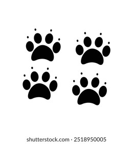 Ilustração vetorial da impressão da pata de um gato, com almofadas e garras detalhadas. Ideal para uso de microstock, este design captura as características delicadas e distintivas de patas felinas, perfeito para vários