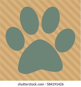 Vector Illustration of Paw symbol in gray
