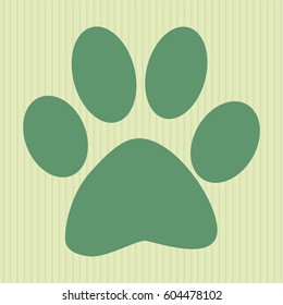 Vector Illustration of Paw symbol in green color
