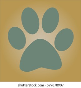 Vector illustration of Paw vector symbol icon in green.
