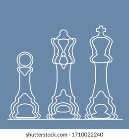 Vektorillustration-Illustration, pawn of chess auf blauem Hintergrund 