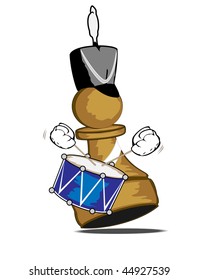 vector illustration of a pawn with drum