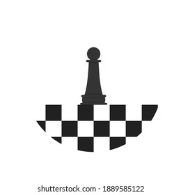 Vector illustration of a pawn on a chessboard.