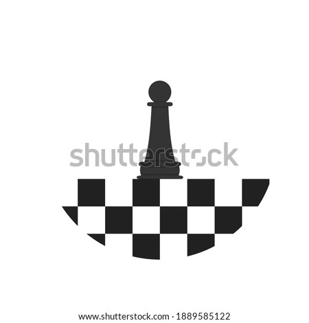 Vector illustration of a pawn on a chessboard.