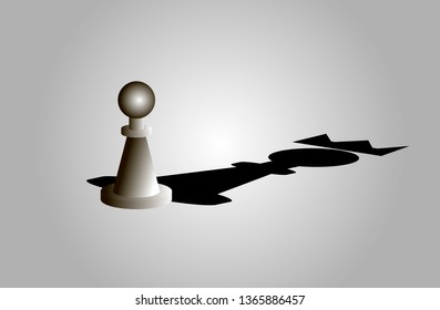 Vector illustration of a pawn seeks to be queen