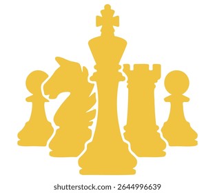 vector illustration of pawns in a chess game