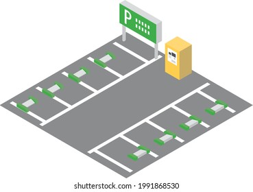 Vektorgrafik des gebührenpflichtigen Parkplatzes.