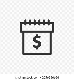 Vector illustration of payday icon in dark color and transparent background(png).