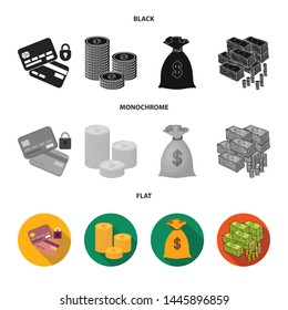 Vector illustration of payment and loan icon. Set of payment and financial stock symbol for web.