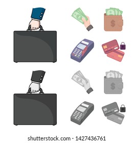 Vector illustration of payment and loan sign. Collection of payment and financial stock vector illustration.