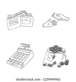 Vector illustration of payment and loan symbol. Set of payment and financial stock symbol for web.